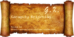 Garaguly Krisztián névjegykártya